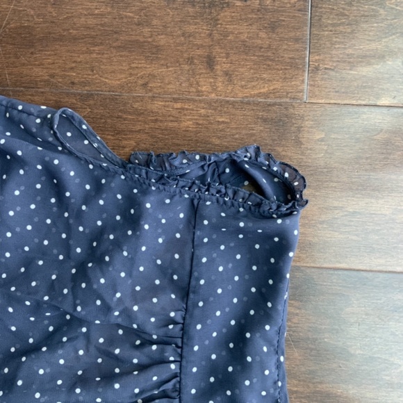 AMERICAN EAGLE Sleeveless Blouse Polka dot blue and white. Size XS. - Picture 5 of 8